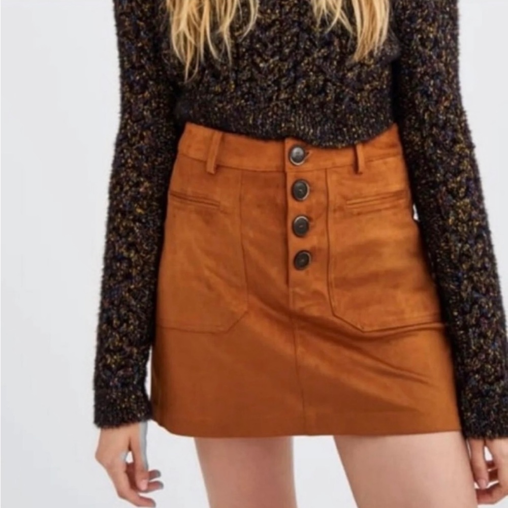 NWT Fall brown suede skirt